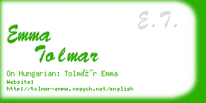 emma tolmar business card